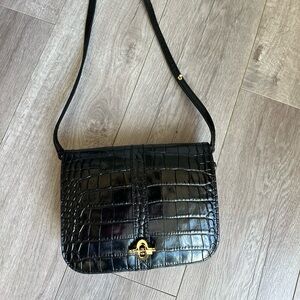 Banana Republic, Black Croc-Embossed Shoulder Bag